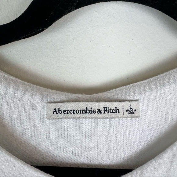 Abercrombie & Fitch Mara Button Down Linen Vest Top White Size L - Picture 7 of 8